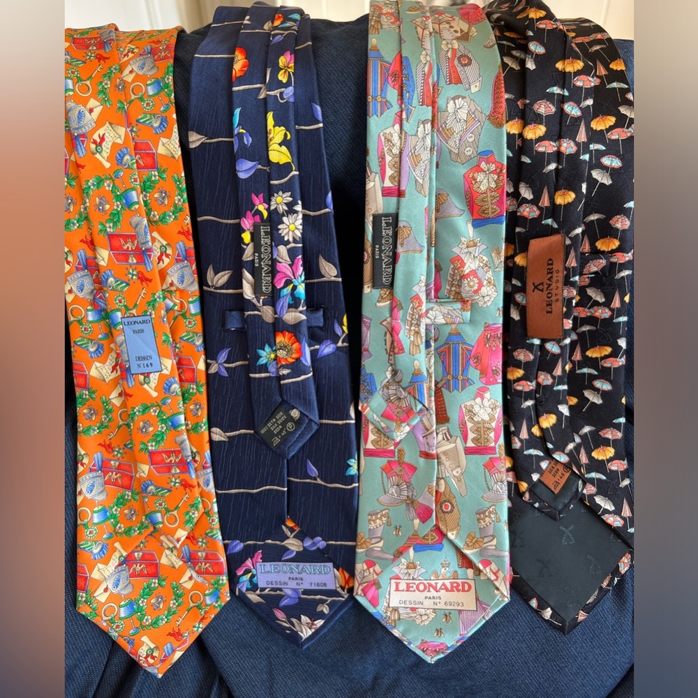 4 Leonard of Paris silk ties